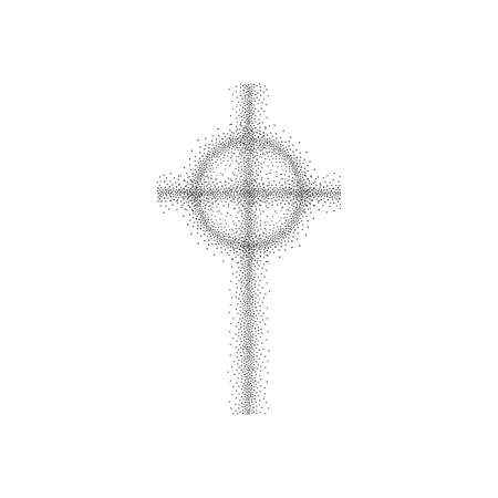 Dotted christian cross on whiteのイラスト素材