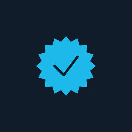 Check list button icon. Check mark in round zigzag sign. Stock vector illustration isolated on white background.のイラスト素材
