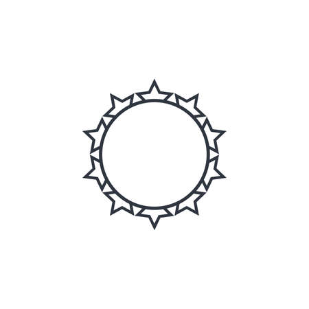 Crown of thorns, geometric circle. Stock vector illustration isolated on white background.のイラスト素材