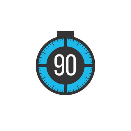 90 minutes timer, stopwatch or countdown icon. Time measure. Chronometr icon. Stock Vector illustration isolated on white background.のイラスト素材