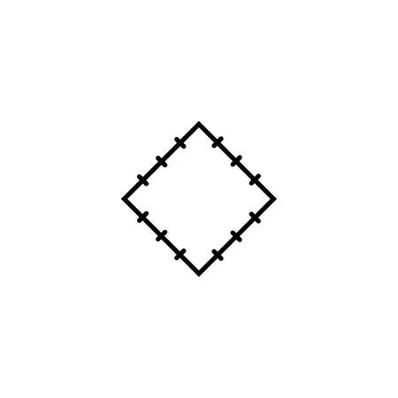 Stitched patch linear icon to cover the hole or heal. Stock Vector illustration isolatedのイラスト素材