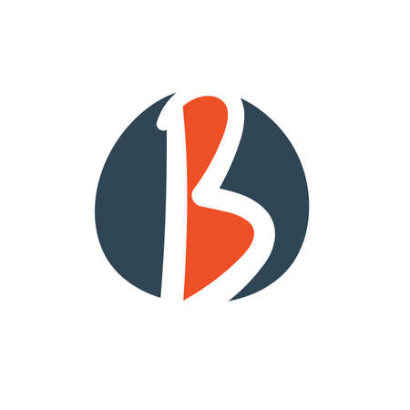 Dynamic Letter B Logo Simple design. Gradient Purple Pink Color. Modern Logo Icon Badge Template Vectorのイラスト素材