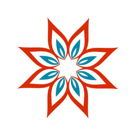 abstract floral or star pattern. Modern vector graphic. Geometric flower ornament.のイラスト素材