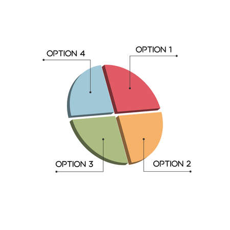 Pie chart logo design template, business chart, graph icon, branding emblemのイラスト素材