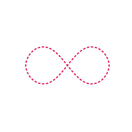 infinity symbol, simple icon dashed line. dotted icon. Stock vector illustrationのイラスト素材