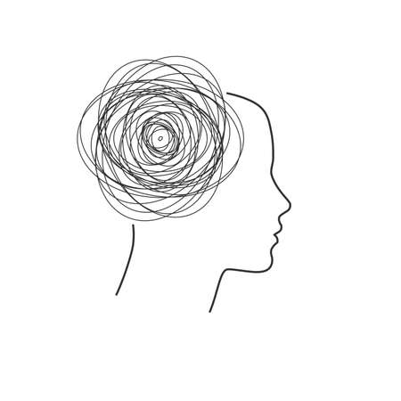 Wifi Signal Symbol Inside of human head. wireless human network. Stock vector illustration isolatedのイラスト素材