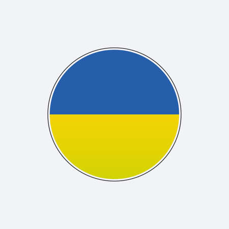 Round ukrainian flag vector icon isolated on white background. The flag of Ukraine in a circle.のイラスト素材