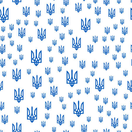 Ukraine seamless pattern of trident, ukrainian freedom symbol, national coat of arms. Ornament can...