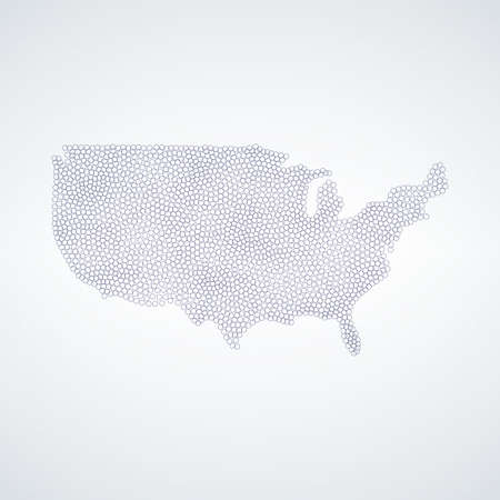 USA map made out of bubbles. America map. Stock vector illustration isolated on white background.のイラスト素材