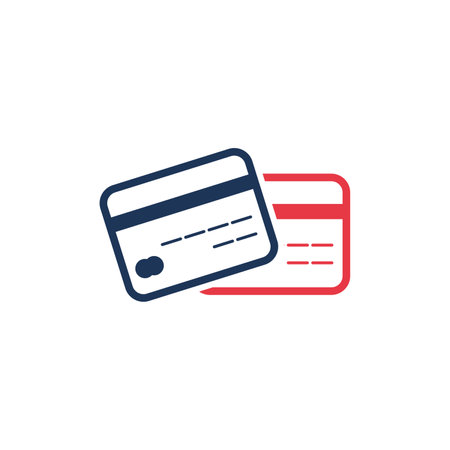 Two Credit cards vector icon. Done transaction concept. Banking payment icon. business and finance symbol. Stock vector illustration isolatedのイラスト素材