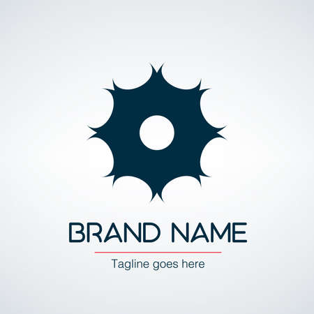 Circle Technology logo. Cog, gear icon in circle. Abstract concept. Simple round icon isolated on black background. Stock vector illustration isolated on white background.のイラスト素材