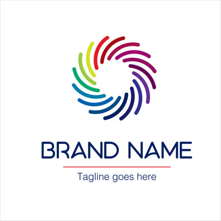 Abstract rainbow Swirl Colorful Circle Logo. Round creative concept for corporate logo template. Stock vector illustration isolated on white background.のイラスト素材