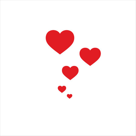 Red flying hearts. Love , Valentines day , Romantic event, date invitation. Stock vector illustration isolated on white background.のイラスト素材