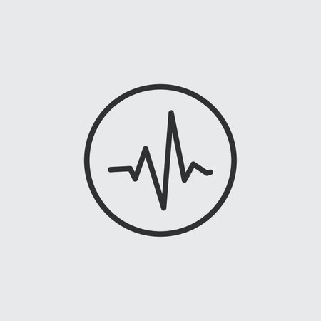 Vector linear pulse Icon. cardiogram beat wave. Stock vector illustration isolated on white background.のイラスト素材