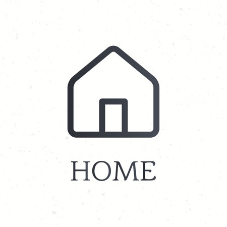 Linear home icon, outline house icon. residence symbol. Stock vector illustration isolated on white background.のイラスト素材