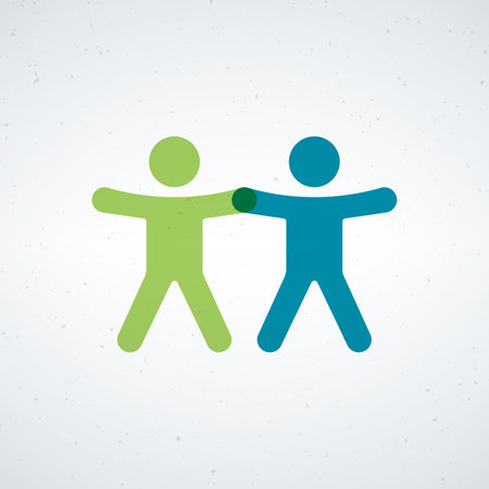 Male and female icon holding hands. friendship icon. Stock vector illustration isolated on white background.のイラスト素材