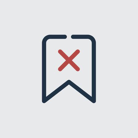 Illustration of a Red Cancel Symbol Within a Bookmark Icon