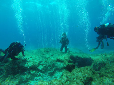 girl diver in Ciprus