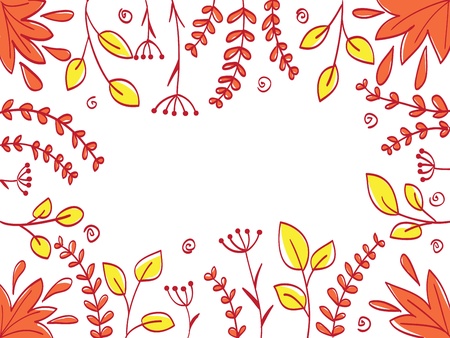 Floral abstract frame background - colored vector illustrationのイラスト素材