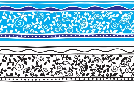 Seamless floral background pattern - indian style - vector illustrationのイラスト素材