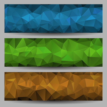 Set of banners with abstract geometrical trianglesのイラスト素材