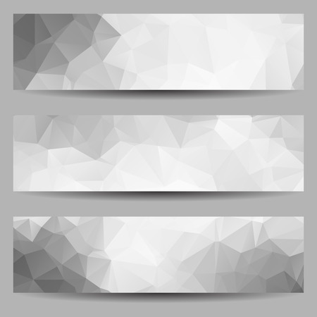 Set of banners with abstract geometrical trianglesのイラスト素材
