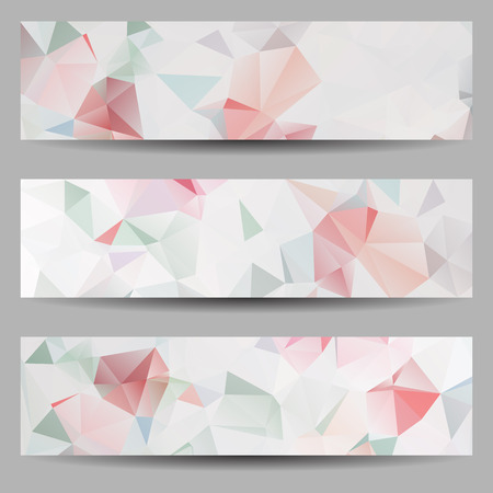 Set of banners with abstract geometrical trianglesのイラスト素材