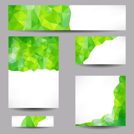 Set of backgrounds and banners with abstract geometrical trianglesのイラスト素材