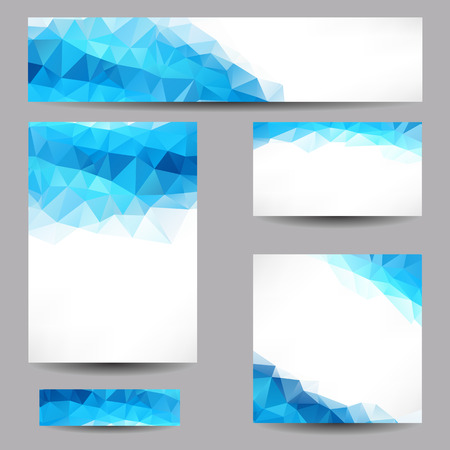 Set of templates with abstract geometrical trianglesのイラスト素材