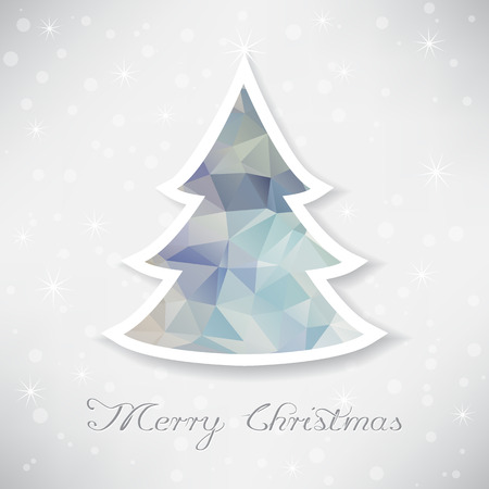 Illustration of silver christmas tree with triangle fillingのイラスト素材