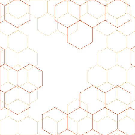 Honeycomb hexagonal yellow and orange background isolated on white backgroundのイラスト素材