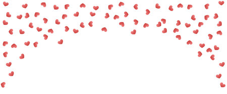 Red heart confetti background for Valentine's Day isolated on white backgroundのイラスト素材
