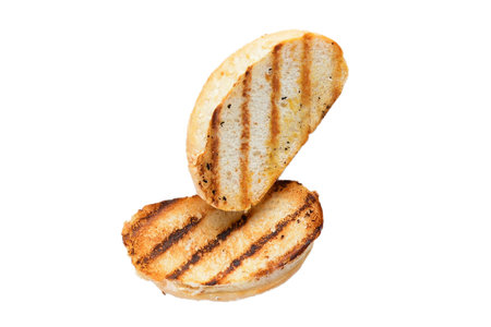 Grilled cheese sandwich isolated on white background, clipping path included.の写真素材
