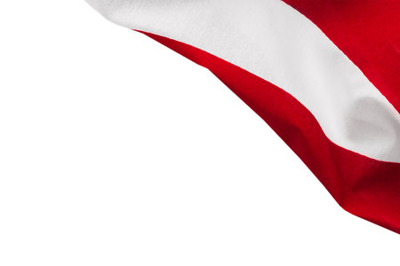 waving austrian flag isolated on white background with place for your text