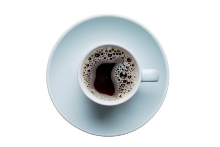 Coffee cup isolated on white background. Coffee cup top viewの写真素材