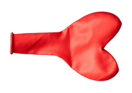 Red heart balloon isolated on a white background. 3d rendering.の写真素材