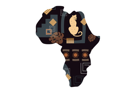 #7518 Black African map isolated on a transparent backgroundの写真素材