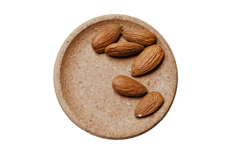 #5209 Plate with walnuts isolated on a transparent backgroundの写真素材