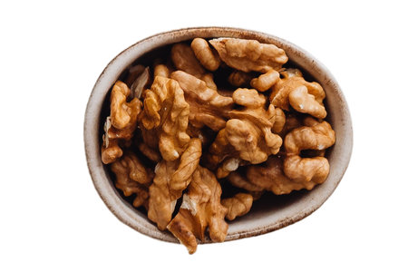 #3090 Brown nuts in a bowl isolated on a transparent backgroundの写真素材