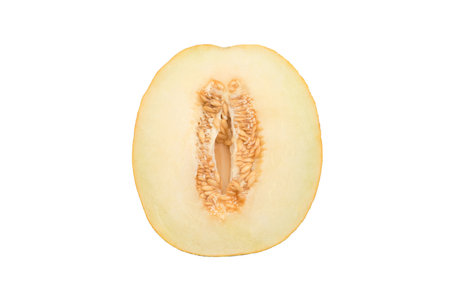 #3305 Half cantaloupe melon isolated on a transparent backgroundの写真素材