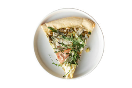 #3384 Piece of vegetable pizza isolated on a transparent backgroundの写真素材