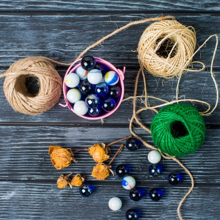 Ball of thread beadsの写真素材