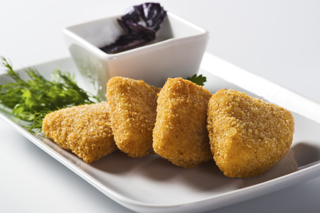 Fried mozzarella cheese sticks breadedの写真素材