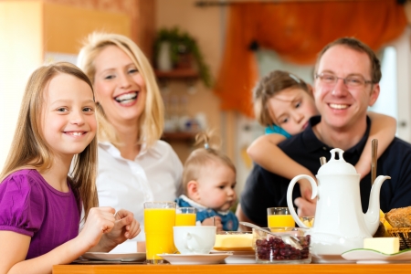 Family having breakfast Family having breakfast