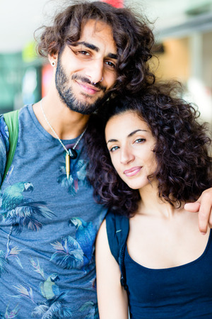 Latin couple embracing each otherの写真素材