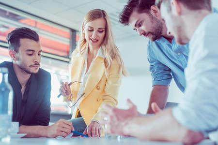 Business team negotiating an agreementの写真素材
