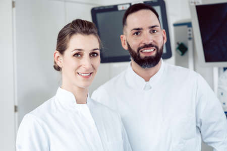 Two doctors in a hospitalの写真素材