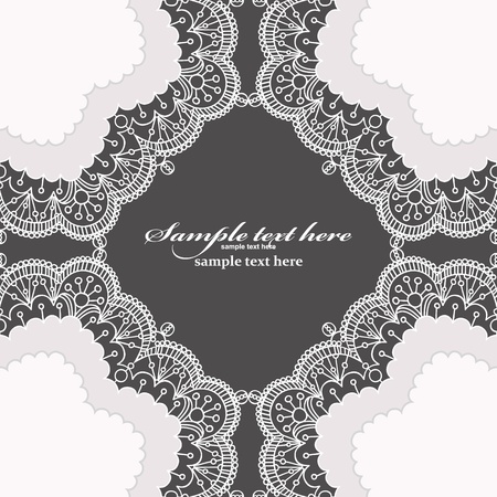 Invitation card with lace frameのイラスト素材