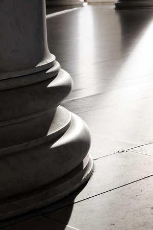 Base of Ionic Columns with the light and shadowsの写真素材