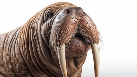 Walrus isolated on white background. AI Generative.の素材